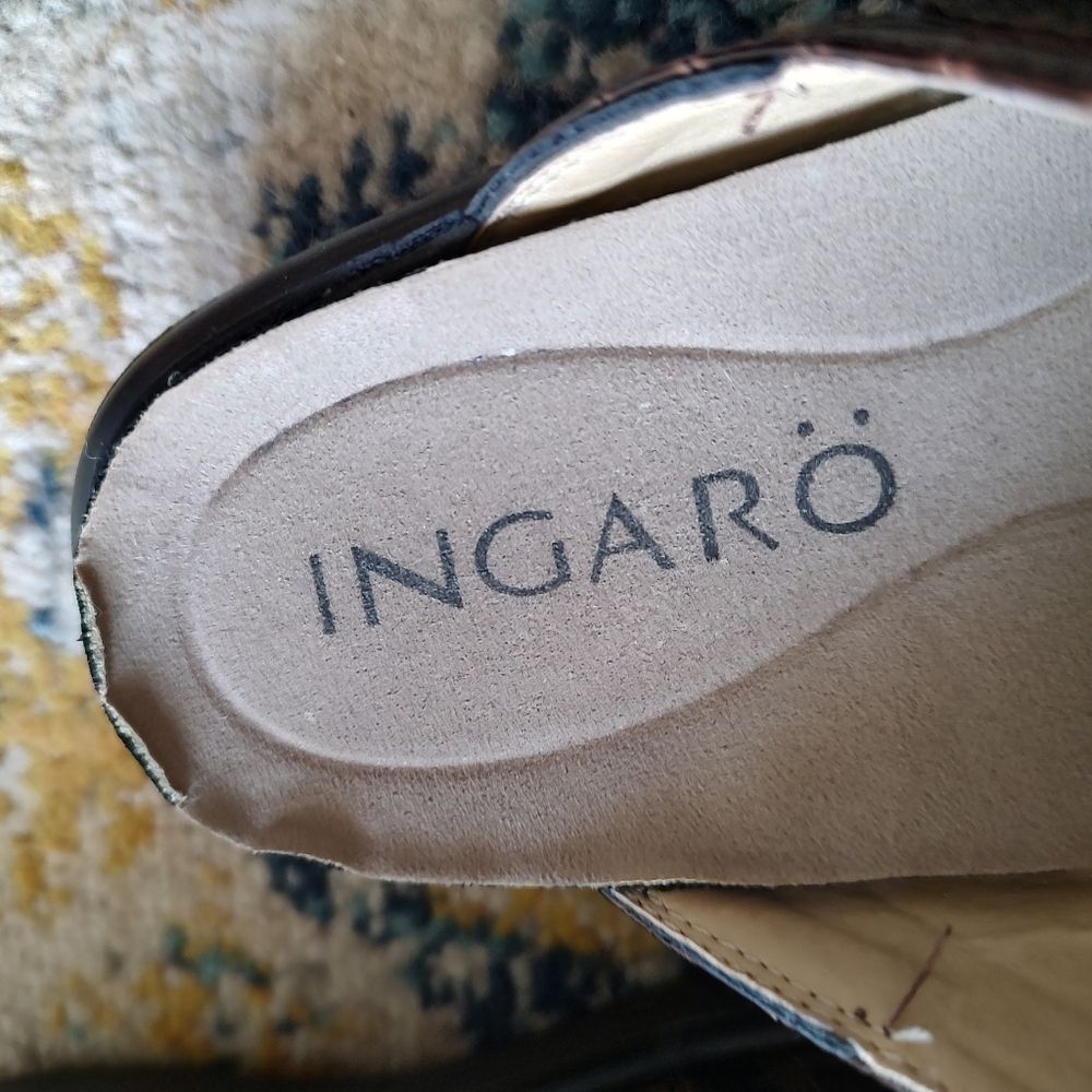 Ingaro Brown Croc Embossed Comfort Clogs Women’s Size 7M Slip On Mules - Picture 6 of 8